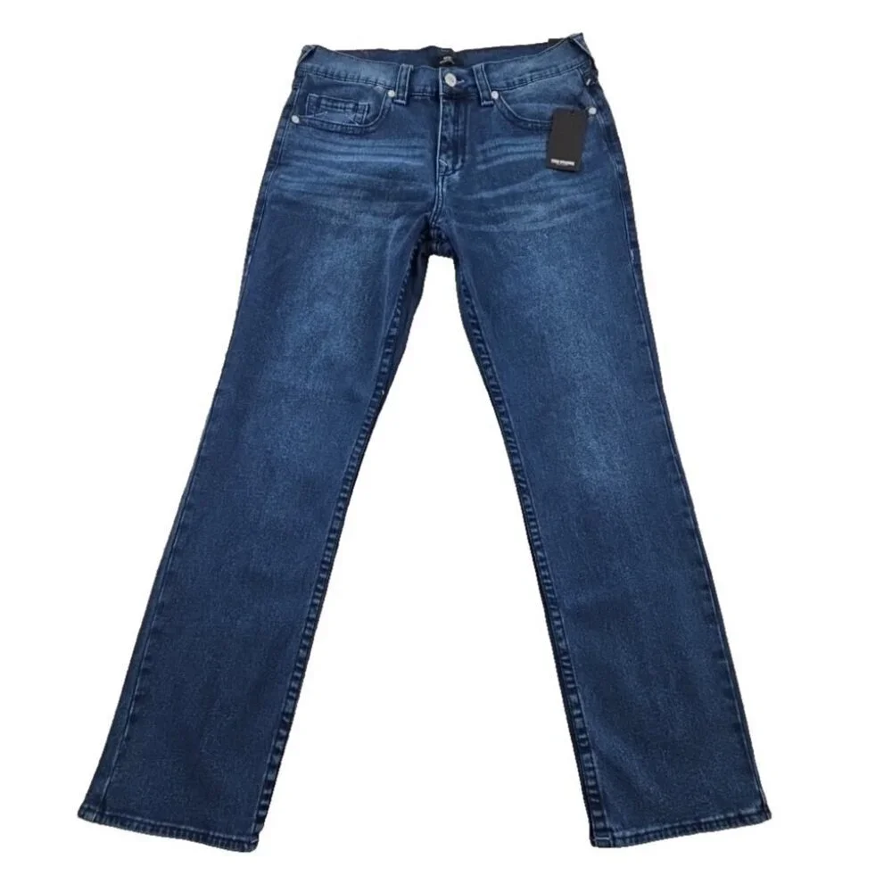 NWT True Religion Ricky Jeans Men's 34x34 Medium Wash Relaxed Straight Leg NEW
